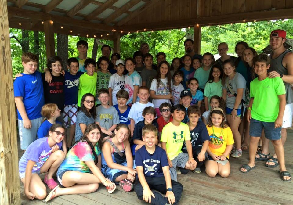 Rabbi Spike Visiting Temple Emanu-El Kids at Camp